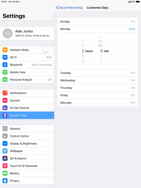 Select the required period.
