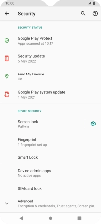 Press Screen lock and key in the additional phone lock code you created earlier.