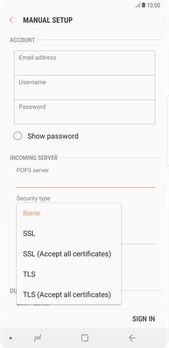 Press None to turn off the function.