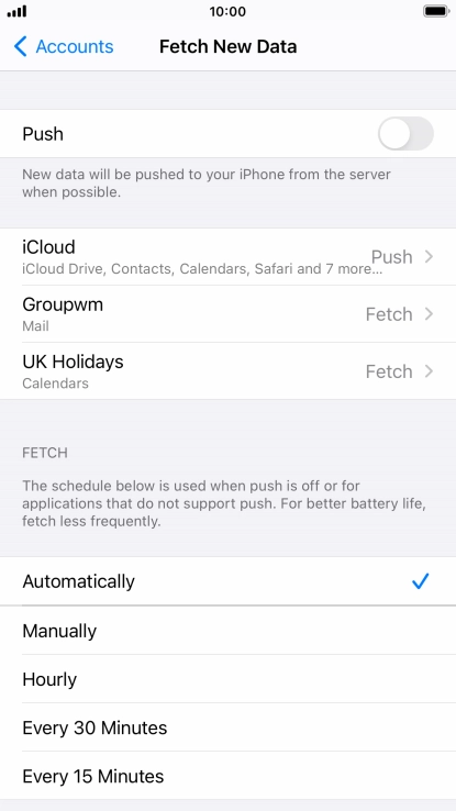 If you turn off the function, press the required setting.