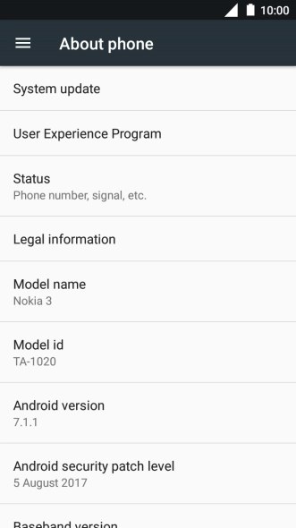 Press System update. If a new software version is available, it's displayed. Follow the instructions on the screen to update the phone software.