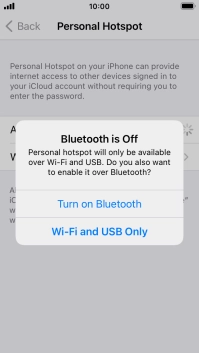 If Wi-Fi is turned on, press Wi-Fi and USB Only.