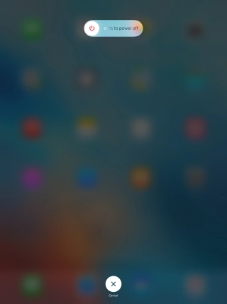 Press and drag the power off icon right.