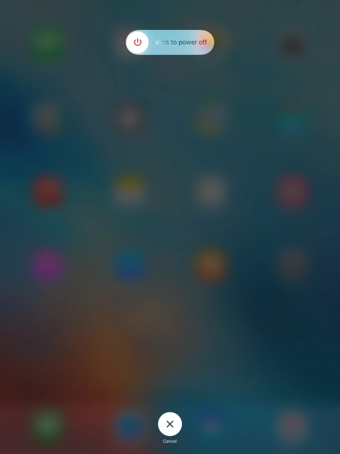 Press and drag the power off icon right.