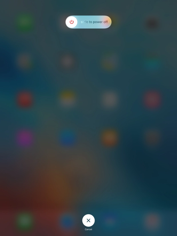 Press and drag the power off icon right.