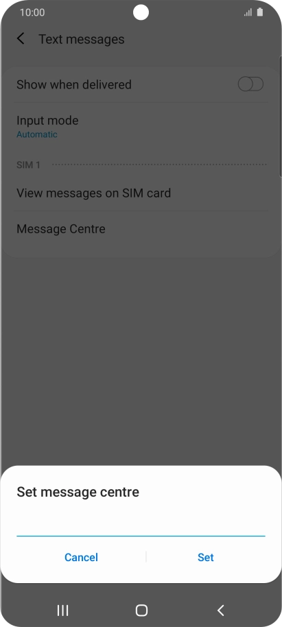 Key in +61415011501 and press Set.