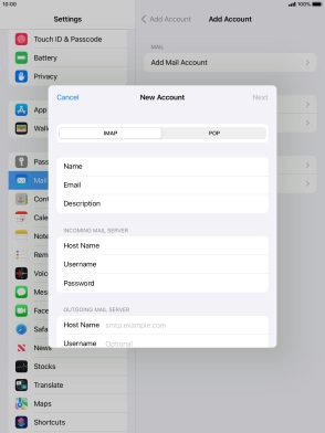 Press Host Name and key in the name or IP address of your email provider's outgoing server. Please note that if you can't send email messages when using your email provider's outgoing server, key in smtp.vodafone.net.au (Vodafone's outgoing server).