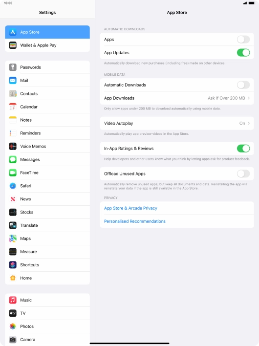 Press the indicator next to 