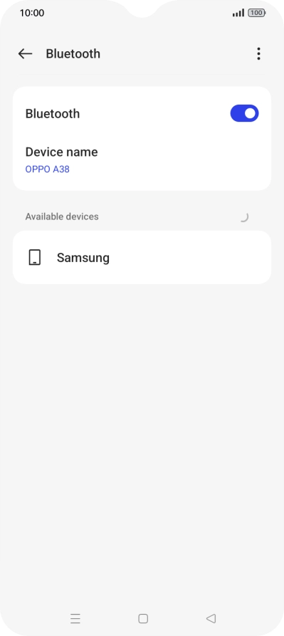 Press the required Bluetooth device and follow the instructions on the screen to pair the device with your phone.