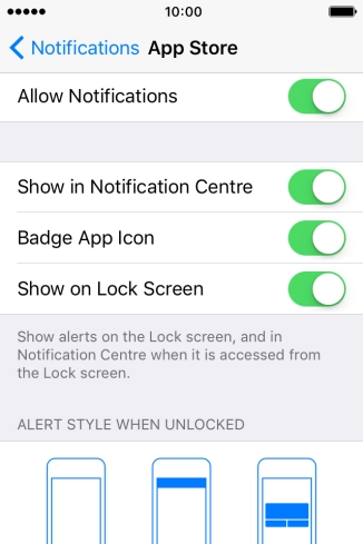 Press the indicator next to 