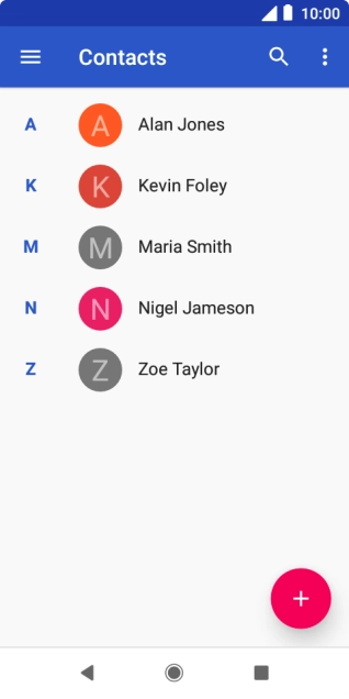 Press the new contact icon.