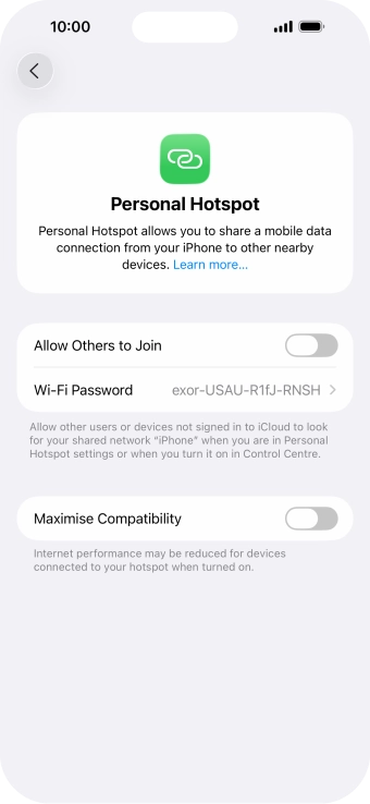 Press Wi-Fi Password and key in the required password.