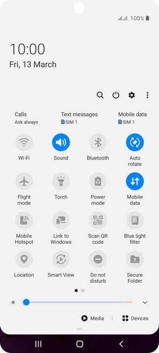 Press the settings icon.