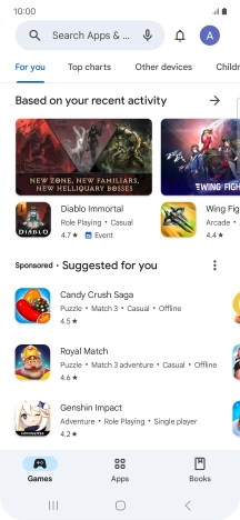 Press the search field.