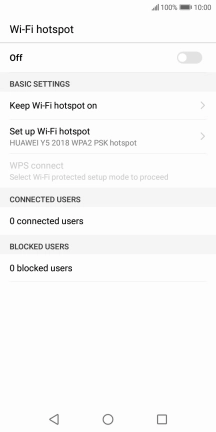 Press Set up Wi-Fi hotspot.