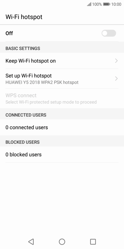 Press Set up Wi-Fi hotspot.