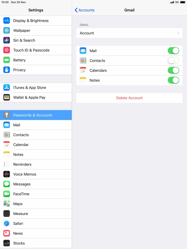 Press the indicator next to 