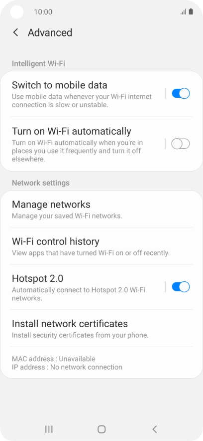 Press the indicator next to 