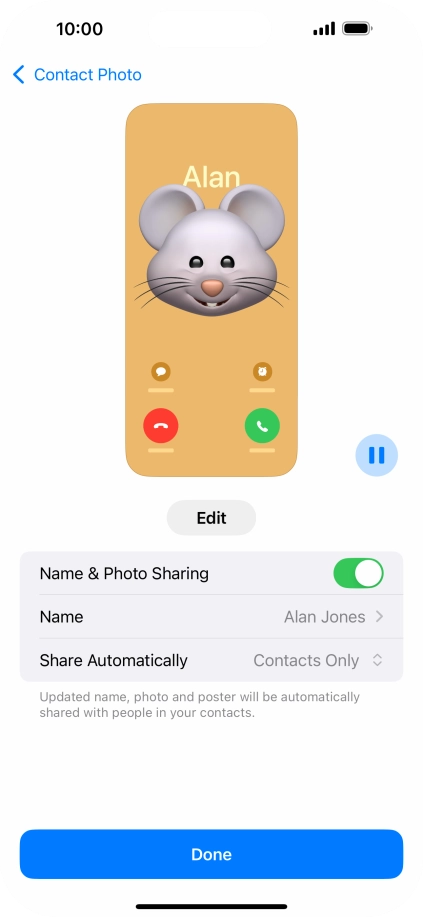 Press the indicator next to 