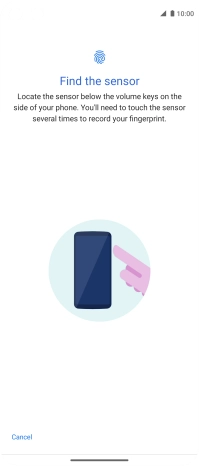 Follow the instructions on the screen to create the phone lock code using your fingerprint.