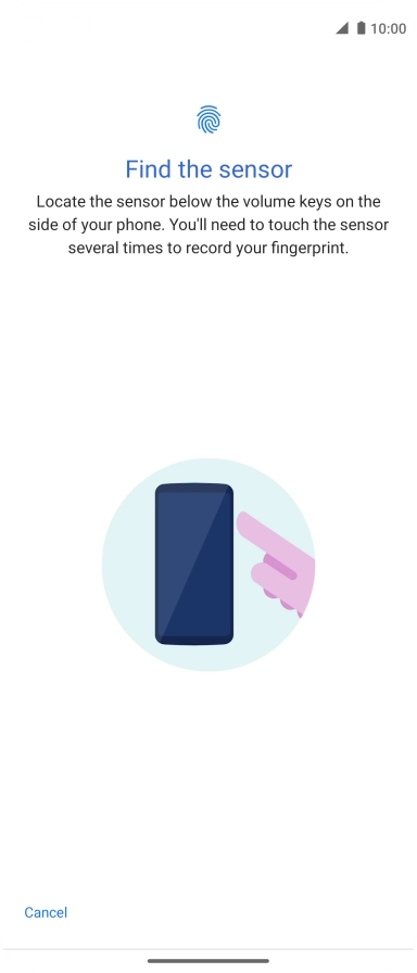 Follow the instructions on the screen to create the phone lock code using your fingerprint.