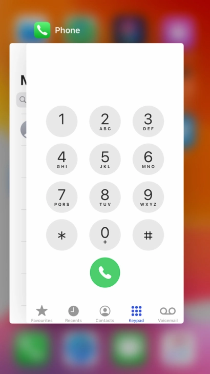 Slide upwards on the required application to end it.