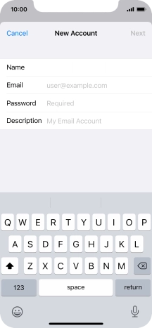 Press Email and key in your email address.