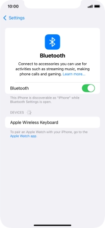 Press the required Bluetooth device and follow the instructions on the screen to pair the device with your phone.