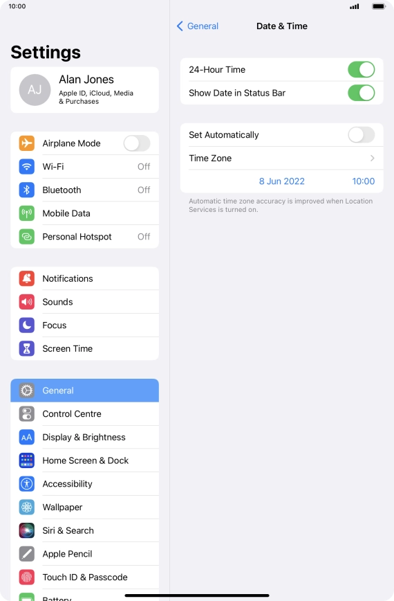 Press the indicator next to 
