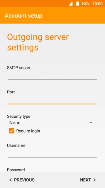 If you turn on SMTP authentication, press the field below 