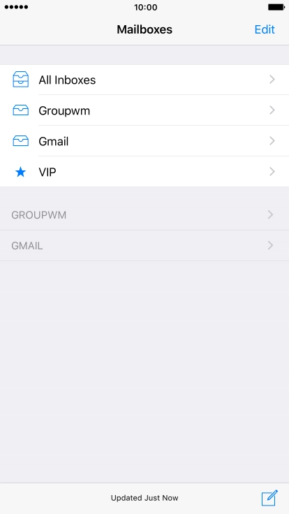 Press the required email account.