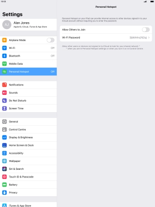 Press Wi-Fi Password and key in the required password.