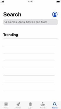 Press the search field and key in the name or subject of the required app.