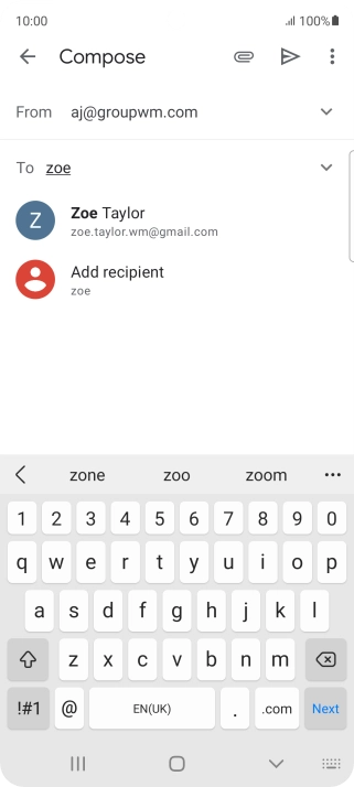 Press the required contact.