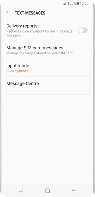 Press Message Centre.