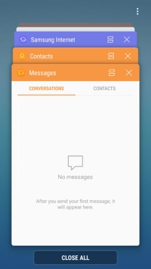 To end one running application, slide your finger right on the required application.