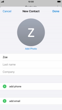 Press Last name and key in the last name.