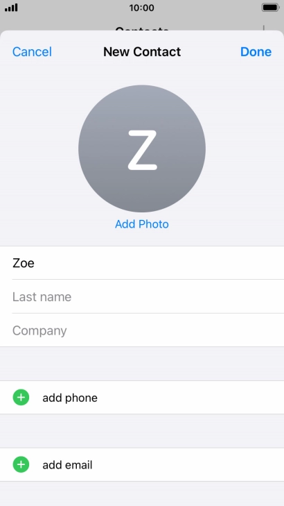 Press Last name and key in the last name.