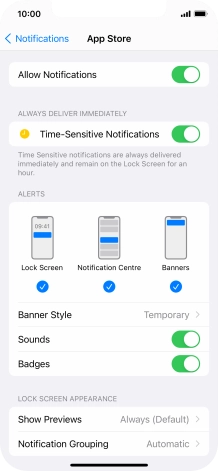 Press the indicator next to 