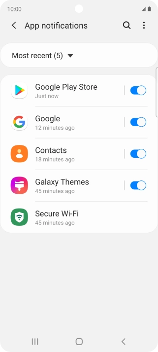 Press the drop down list.