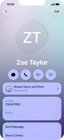 Press Shared Name and Photo.