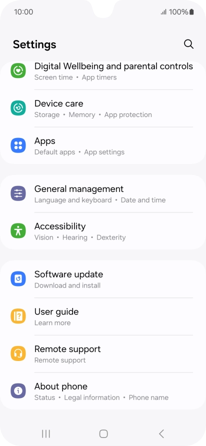 Press Software update.