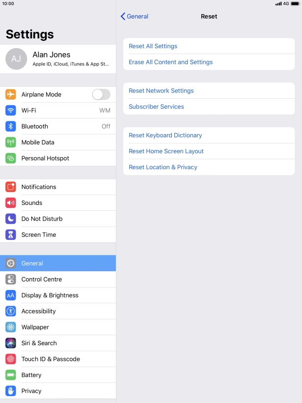 Press Reset All Settings.