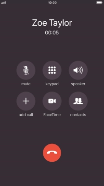 Press the end call icon to end the call.