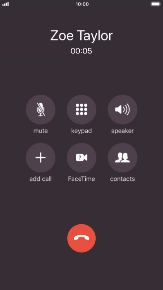 Press the end call icon to end the call.