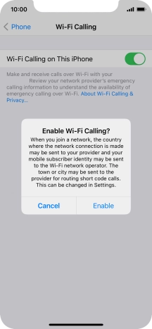 If you turn on the function, press Enable.