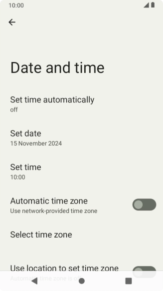 Press Set time automatically.