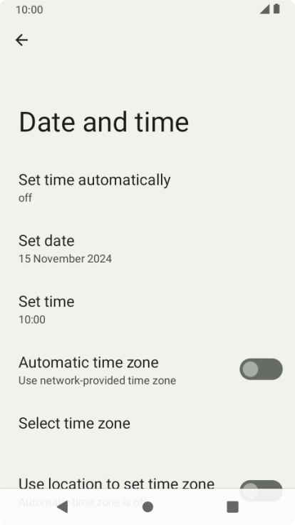 Press Set time automatically.