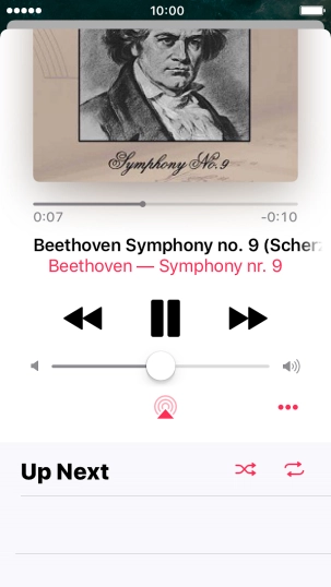 Press the shuffle icon to turn the function on or off.