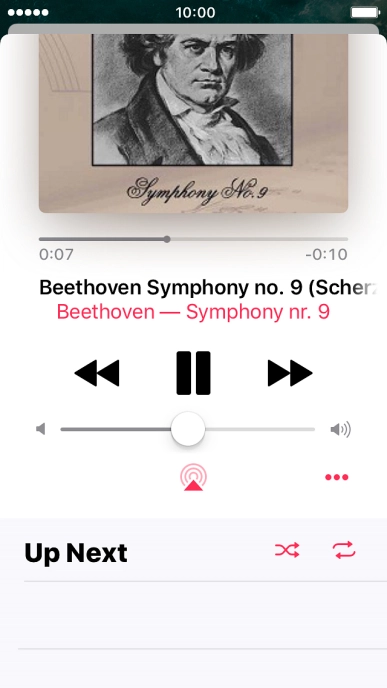 Press the shuffle icon to turn the function on or off.